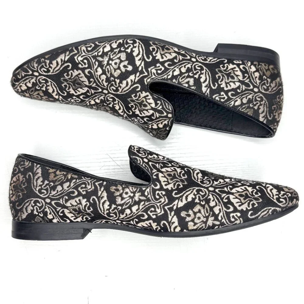 Giorgio Brutini Callas Metallic Slip On Dress Loafers Mens 8.5 M Black Gold
